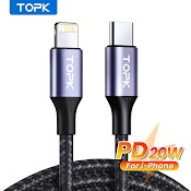 Cáp Sạc Nhanh Topk Usb Type C Thích Hợp Cho Iphone 6 7 8 11 X Xs