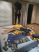 Items seized during a police raid on Wednesday.