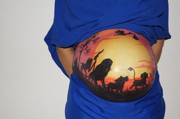 pregnant belly painting ideas lion king