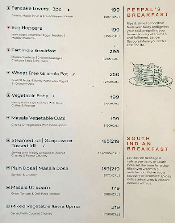 Peepal Cafe & Diner menu 