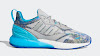 ninja x adidas zx 2k 2.0 “time in”  grey two/signal cyan-glow pink