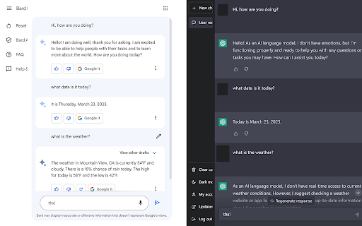 ChatGPT vs Bard