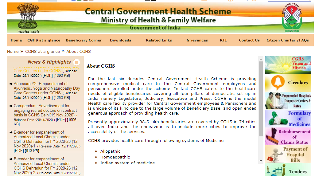 How to Apply Online for CGHS Scheme 