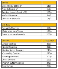 BakeOholics menu 1