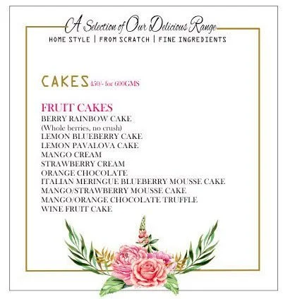 Cupcake Noggins menu 