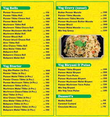 Apnas Kababs and Rolls menu 