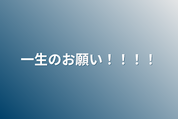 「一生のお願い！！！！」のメインビジュアル