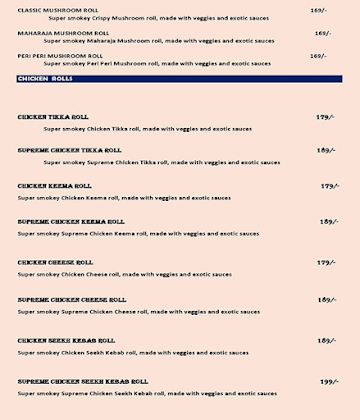 Rolls 57 menu 