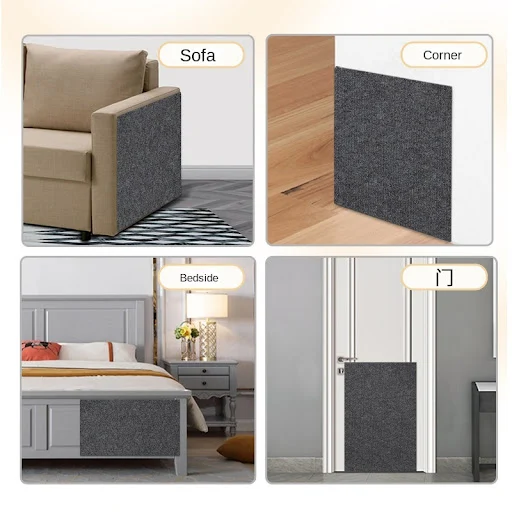 Wall Anti Cat Scratch Sofa DIY Cats Scratch Board Sofa Protection Paws Sharpen Trimmable Self-adhesive Carpet Cats Scrat
