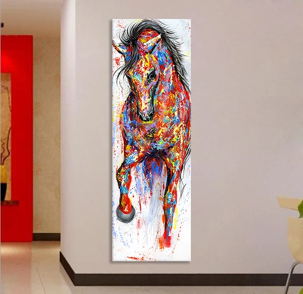 Peintures de chevaux aquarelle pour porche et couloir, décoration maison salon, tableaux muraux, direct usine