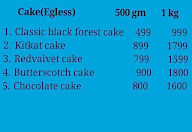 Cake Celebration menu 1