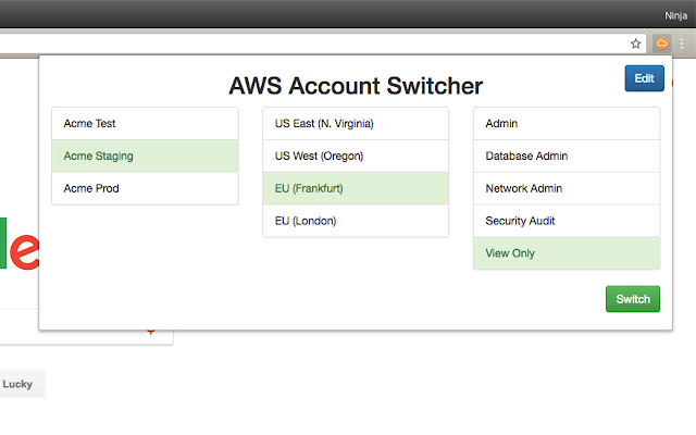 AWS Helper chrome extension