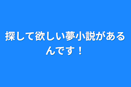 探して欲しい夢小説があるんです！