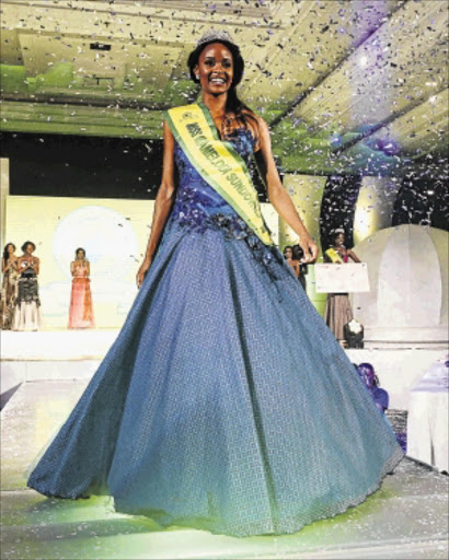 GLOWING: Matlala Mokoko during the Miss Mamelodi Sundowns 2014 beauty pageant at Gallagher Estate in Midrand last Sunday PHOTO: Barry Aldworth/BackpagePix