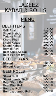 Lazeez Kabab and Rolls menu 1