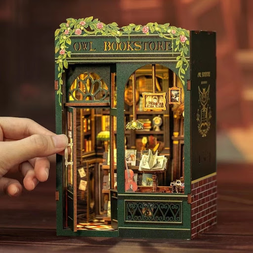Title 5, Owl Bookstore Wooden Assembly DIY Handmade Book...