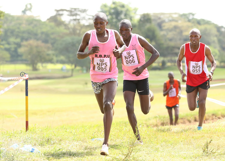 Rhonex Kipruto leads Michael Kibet in 10km during a past race