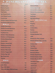 Panchgani Cafeteria menu 2