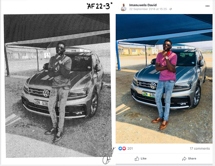 Hawks sources said Arthur Fraser's affidavit attempted to illustrate the assets Imanuwela David bought with the proceeds of the Phala Phala burglary by including a Facebook picture uploaded by David in September 2018, 17 months before the alleged burglary.