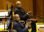 Finance Minister Pravin Gordhan and President Jacob Zuma ahead of the 2016 budget speech in parliament.