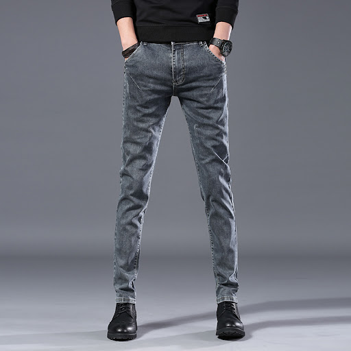 Title 2, Slim fit casual black long pants for little fee...