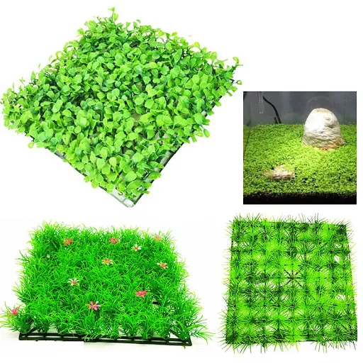 25x25 cm Artificial Grass Mat Fake Moss Landscape Decoration Aquarium Fish Tank Simulation Plants Lawn Turf Green Water 