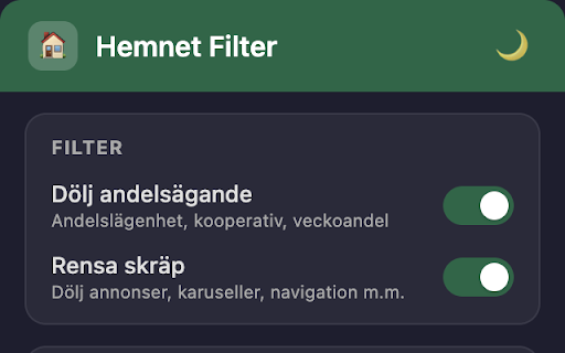 Hemnet Filter screenshot 2
