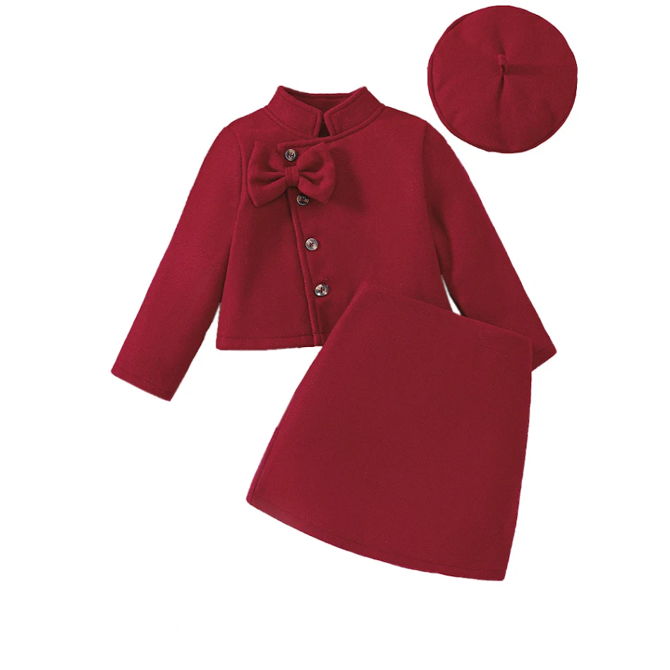 Nieuwe wollen striktop en rok outfit voor meisjes, herfst en winter. Warm en stijlvol voor koude dagen. Ideaal voor meisjes.