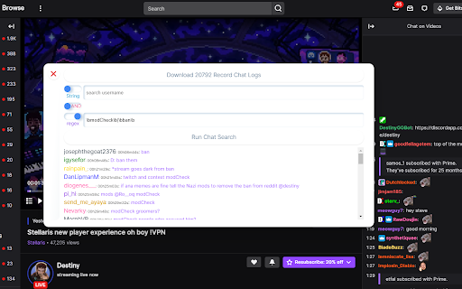 Twitch VOD Chat Search