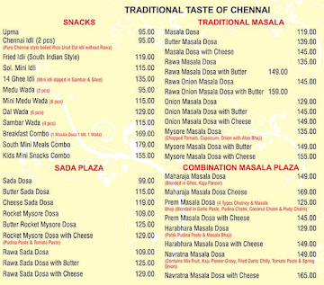 Dosa Plaza menu 