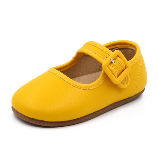 Title 3, Childrens leather shoes in candy colors with a...