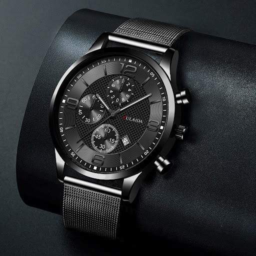 Title 11, Mens mesh strap calendar quartz watch. Simple ...
