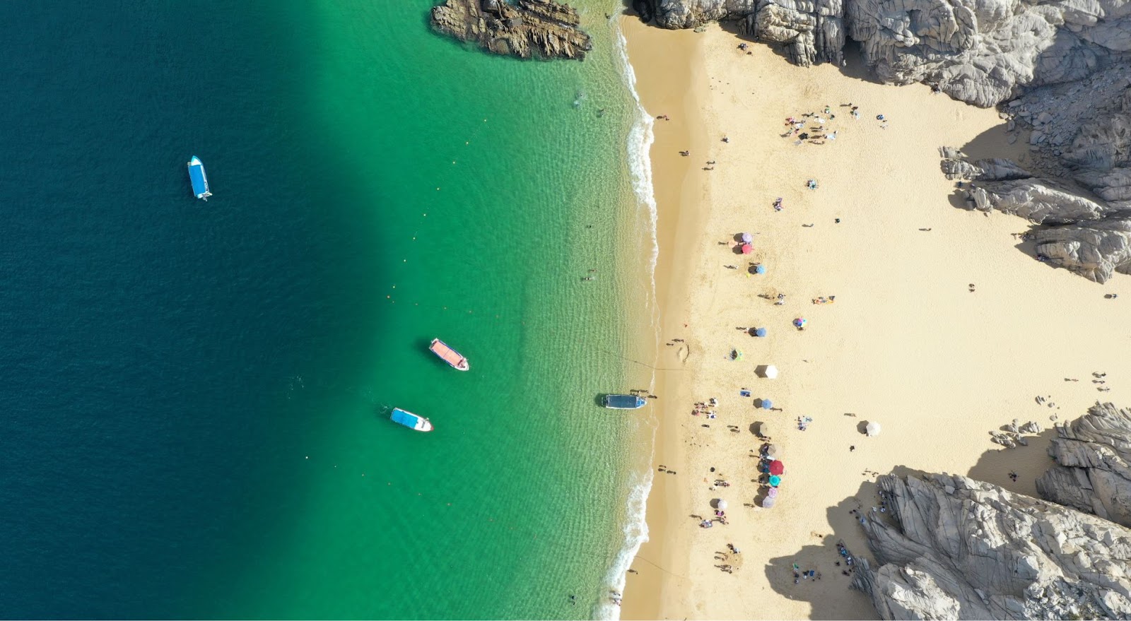 Beautiful aerial shot of the water and the beach at Land's End