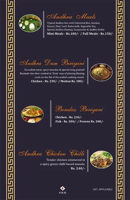 Nandhini Deluxe menu 