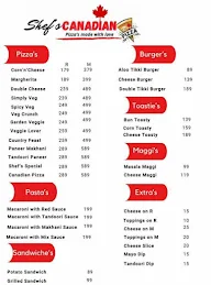 Shef's Canadian Pizza menu 2