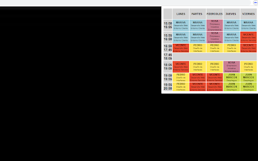 Horario 2DAW