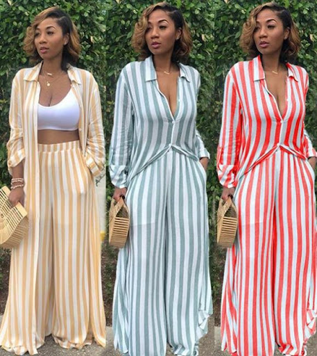 Title 6, Womens Fashion Casual Striped Print Loose Long...
