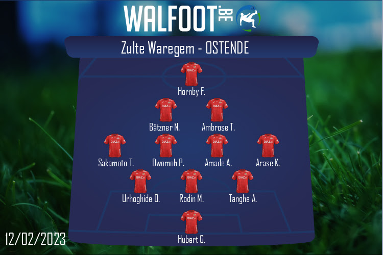 Composition Ostende | Zulte Waregem - Ostende (12/02/2023)