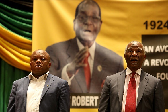 KZN premier Sihle Zikalala and former president Thabo Mbeki at a memorial for late Zimbabwean leader Robert Mugabe at the Durban City Hall on Tuesday.