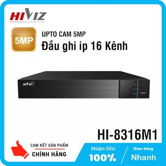 Đầu Ghi Hình Nvr Hiviz 16 Kênh | 9 Kênh Ip Hi - 8209M1, Hỗ Trợ Mọi Camera Ip Tới 5Mp 25Fp Với Chuẩn Onvif 2.8