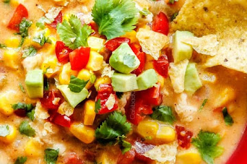 30 Minute Mexican Chicken Corn Chowder (lightened up)
