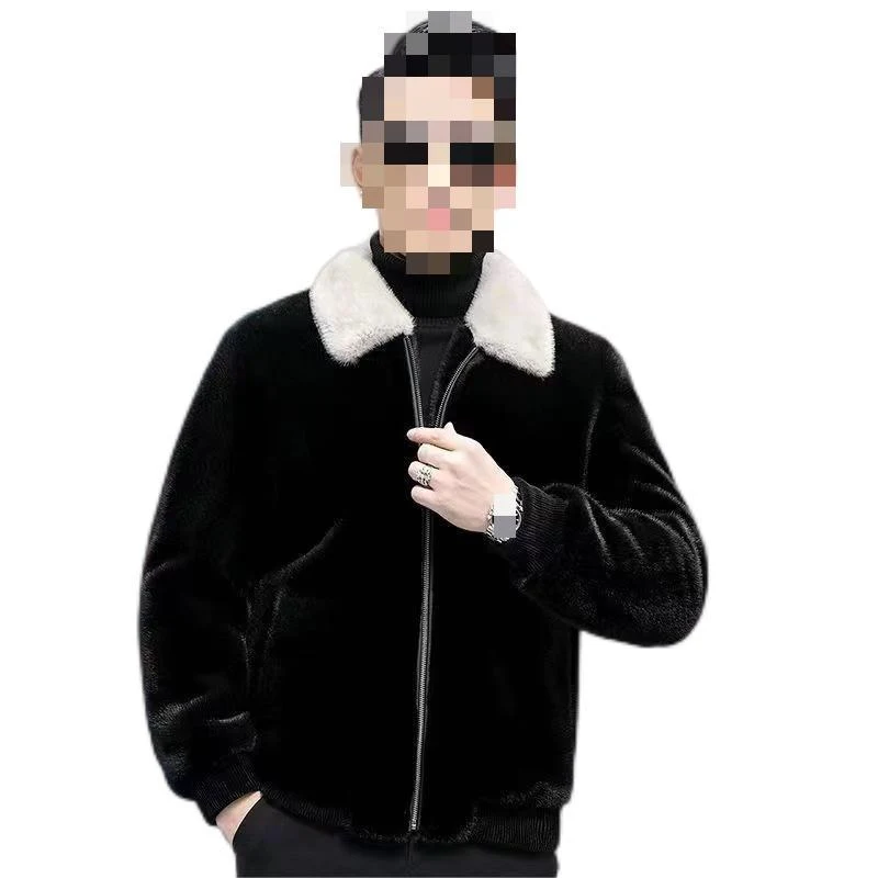 Manteau d'Hiver Femme en Vison Épais avec Revers, Tendance et Chaleureux, Idéal pour l'Hiver et un Look Chic