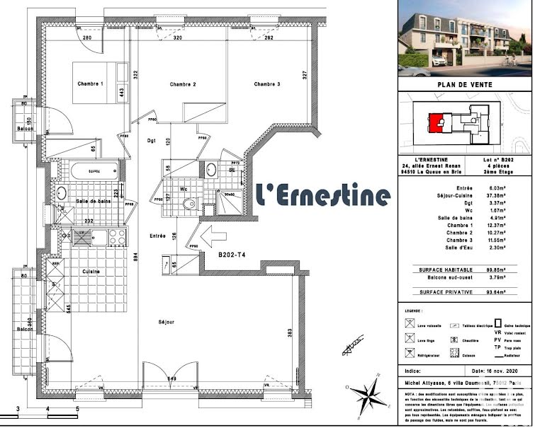 Vente appartement 4 pièces 89 m² à La Queue-en-Brie (94510), 361 000 €