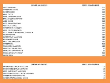 Juice Junction & Snacks menu 