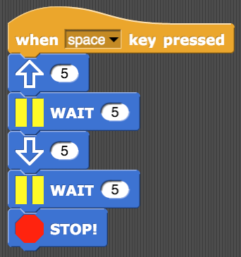 a finch robot block program in scratch