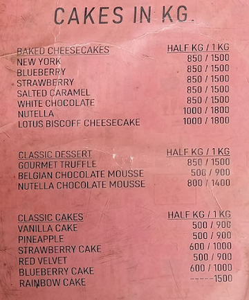 Cheesecake & Co. menu 