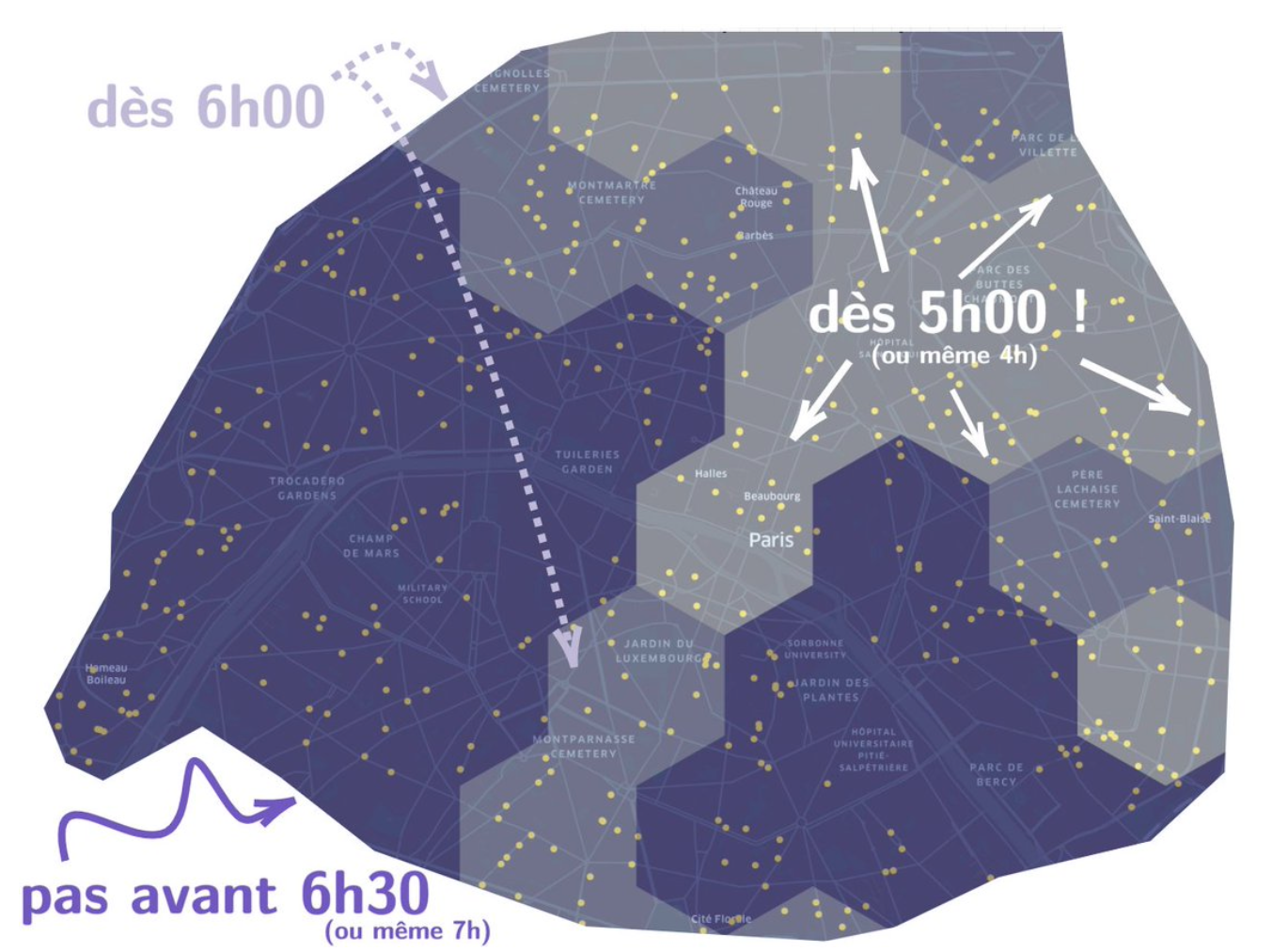 Data visualization of Parisian bakeries' opening time