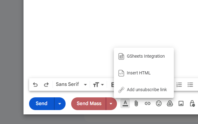 Send Mass Mail + HTML inserter for Gmail Preview image 1