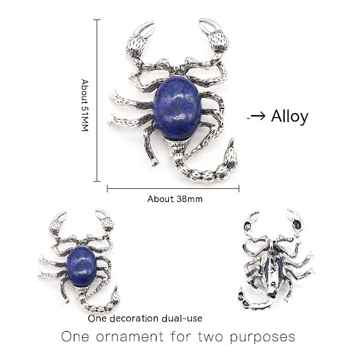 Title 1, Crystal Agate Shell Scorpion Pendant