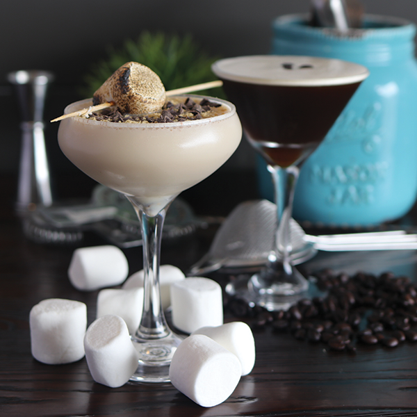 Gluten Free S'mores Martini with GF graham crackers